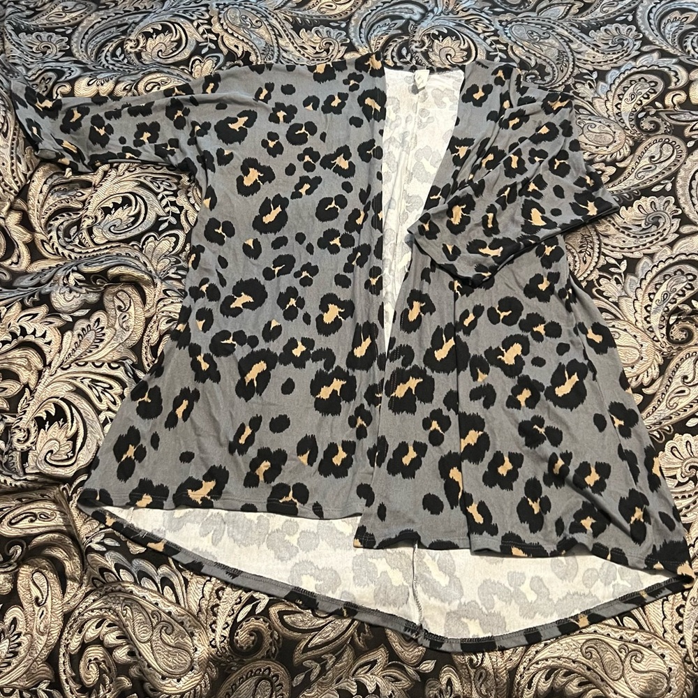 Leopard Print Knit Cardigan